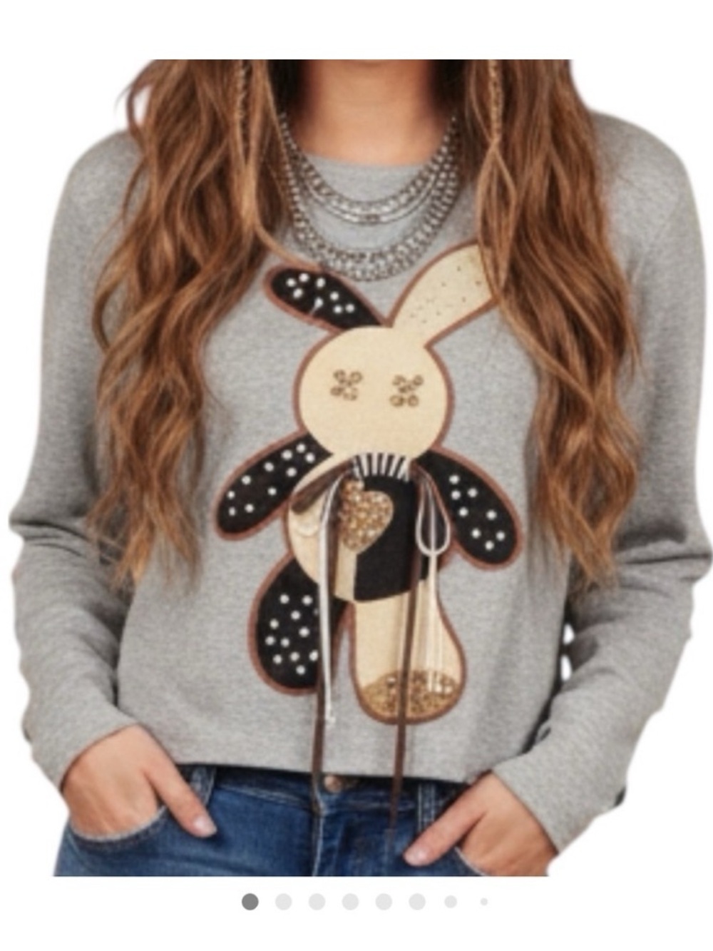 Gray Women's Bunny Appliqué Shirt